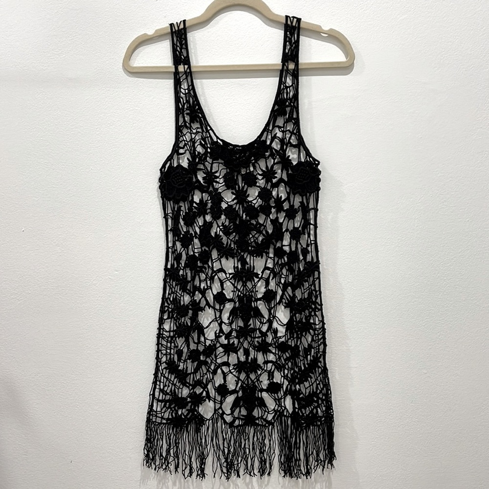 Free People Navy Crochet Dress Coverup